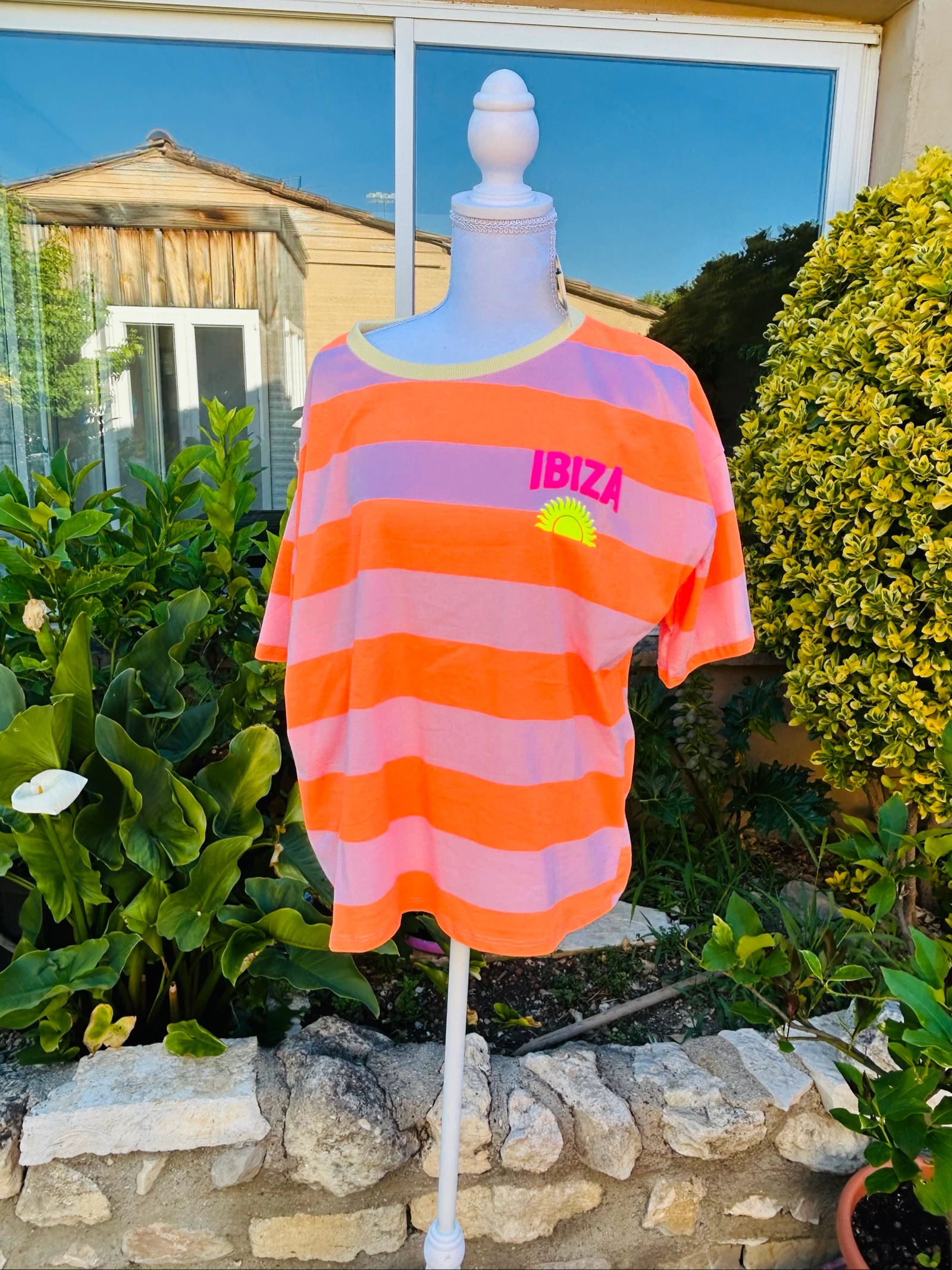 Oversized striped 100% cotton t-shirt – photo 4